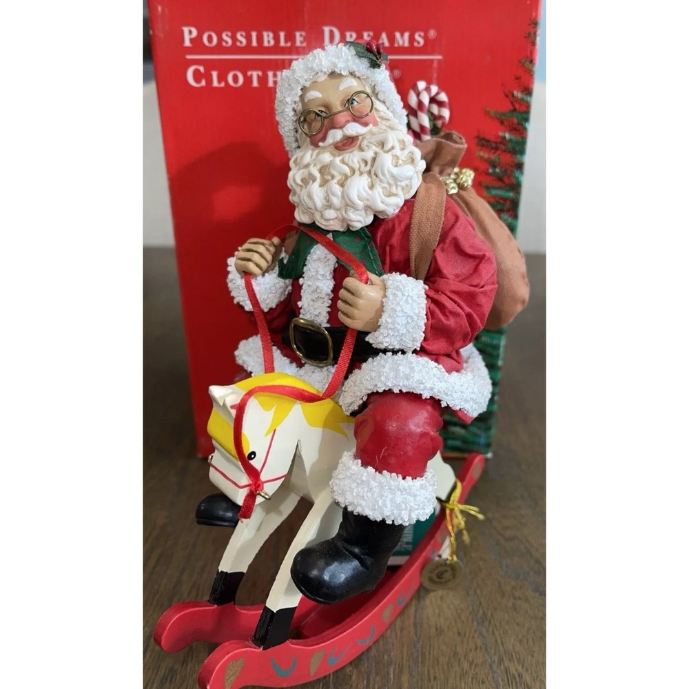 Clothtique Possible Dreams SANTA'S ROCKING HORSE‎ 1997 1998 Santa Figure 805055